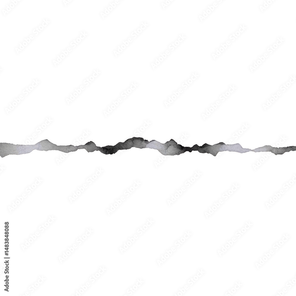 Poster torn paper edge with rough, jagged appearance on transparent background, ideal for design projects n
