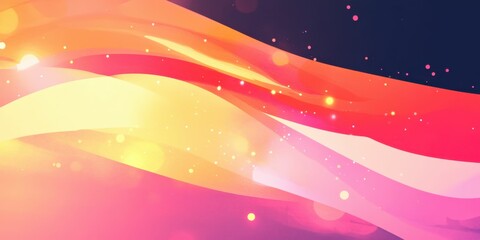 abstract background with glowing chili pepper patterns and ribbons, orange and red tones, festive and modern Cinco de Mayo layout