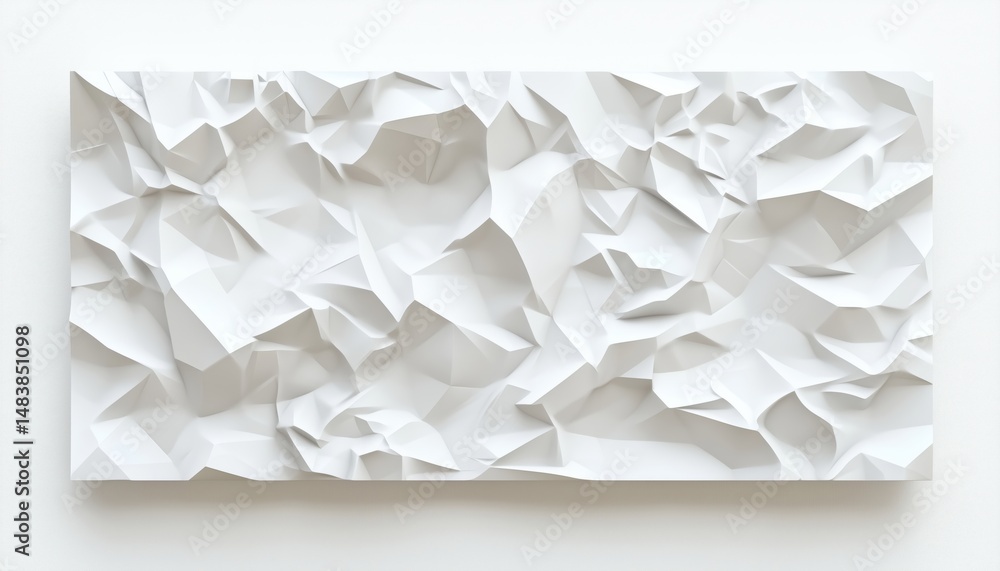 Poster clean white crumpled paper template for horizontal posters and empty space design. ideal for creativ