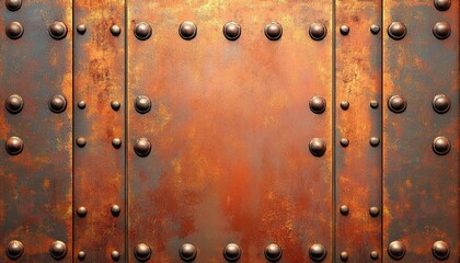 Fototapeta premium Rusty Metal Plate with Rivets