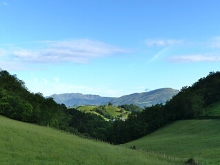 Fototapeta premium Etape 1 - Saint Jean Pied de Port à Roncevaux - Route Napoléon - Pyrénées - Camino Frances