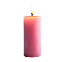 close up of lit pink candle creating warm ambiance
