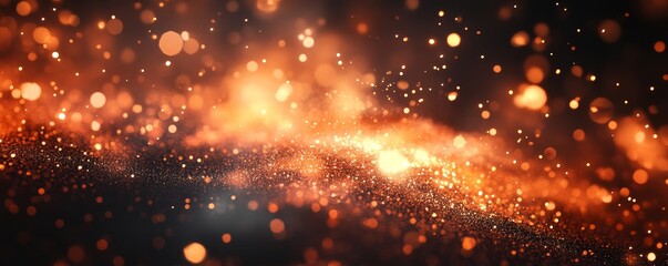 Fototapeta premium Halloween Witch . Fire embers particles over black background. Fire sparks background. Abstract dark glitter fire particles lights