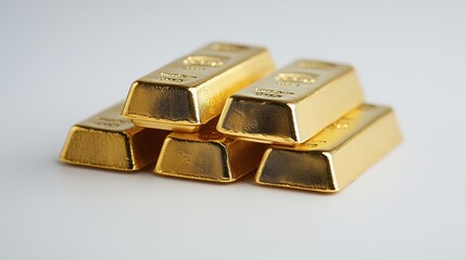 gold bars without background 
