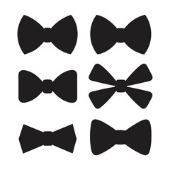 bow tie set large pack silhouette vector