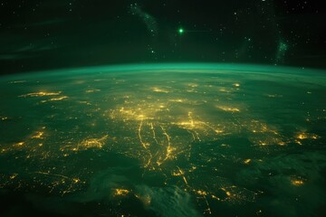 Obraz premium Earth at night, glowing cities