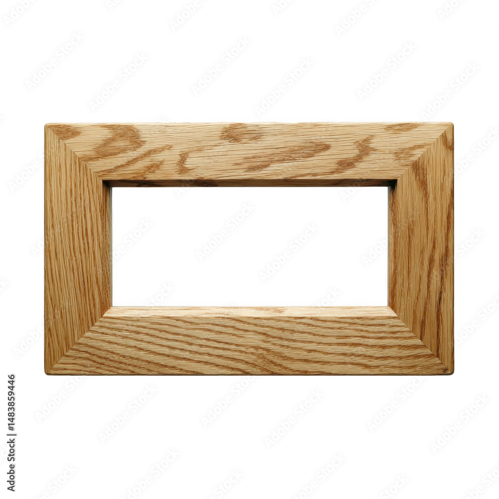Poster rectangular wooden picture frame with natural finish and visible wood grain, perfect for home decor 