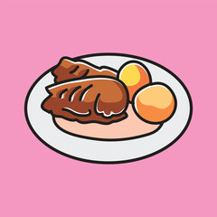 Bavarian Cuisine Vector Cartoon Illustration. Food Icon Concept Isolated Premium Vector. Flat Cartoon Concept. Cute Doodle Cartoon Illustration Style. Suitable for Any Project