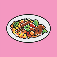 South African Cuisine Vector Cartoon Illustration. Food Icon Concept Isolated Premium Vector. Flat Cartoon Concept. Cute Doodle Cartoon Illustration Style. Suitable for Any Project