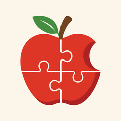 Puzzle Apple Piece Concept Teamwork Collaboration