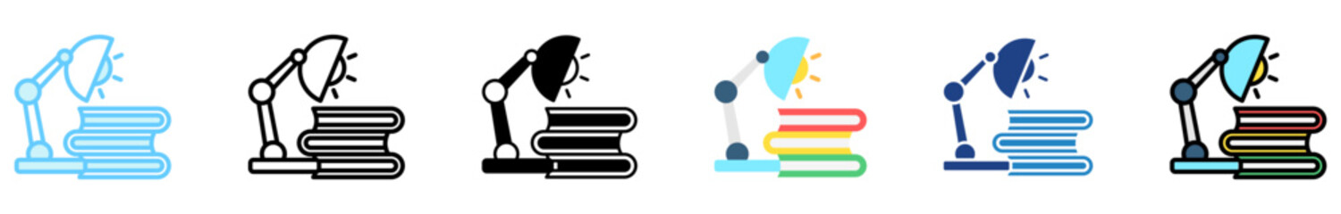 Learn multi style, mini illustration icon set. outline, flat, glyph, line color. vector for UI, UX, app, web, digital or print, related to international literacy days, education.