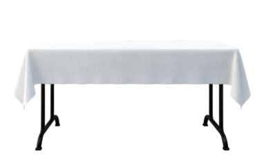 Blank rectangular table cloth over a simple table