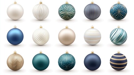 Elegant Teal and Gold Christmas Ornaments Set for Holiday Decor
