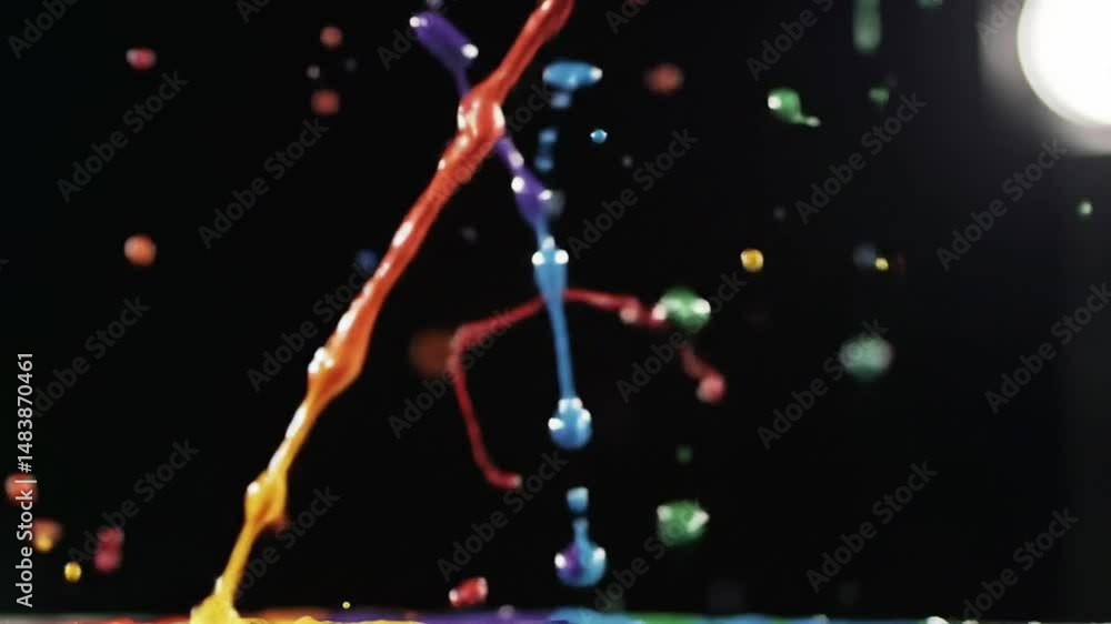 Poster chromatic cascade: vibrant hues exploding with artistic flair