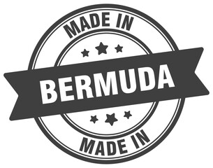 Made in Bermuda round sign. Made in Bermuda stamp.