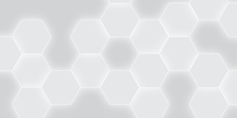 Abstract White Hexagon Technology Background. Abstract White Hexagon Medical Background. 