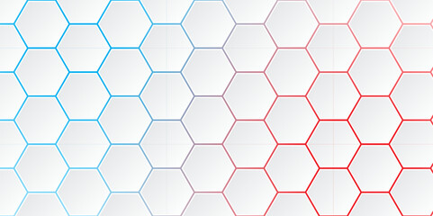 Abstract Hexagon white background. Abstract background design with white hexagon and colorful light. Abstract. Hexagon. Vector.