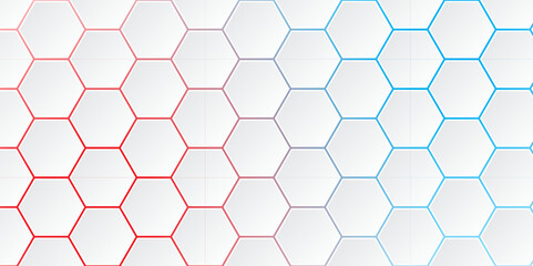 Abstract Hexagon white background. Abstract background design with white hexagon and colorful light. Abstract. Hexagon. Vector.
