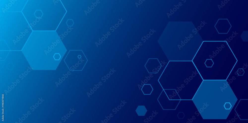 Aufkleber abstract blue technology background with hexagonal shapes. abstract technology background with blue 