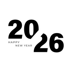 Happy New year 2026 logo text design.2026 number design template.For brochure design template,card,banner,calendar.2026 concept.Vector illustration.