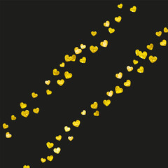 San Valentin Day Background. February Concept For Couple. Graphic Frame. Golden Happy Splatter. Luxury Border For Gift. Yellow Romance Banner. Gold San Valentin Day Background.