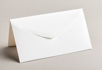 A white envelope on a gray surface.