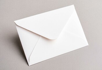 A white envelope on a gray surface.