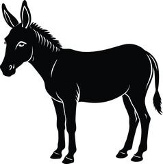 Obraz premium Donkey Silhouette Standing Still