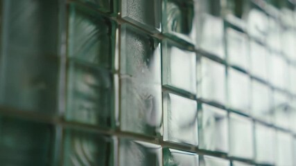 Architectural Glass Block Wall Pattern Creates Abstract Light Effects - Powered by Adobe