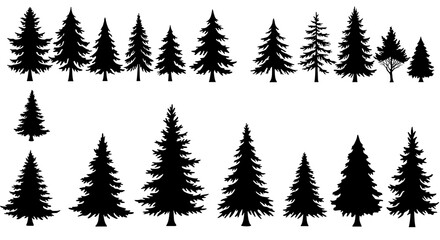 Obraz premium Evergreen Silhouettes AI Generated