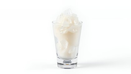 Grattachecca Italian Shaved Ice Dessert in Clear Glass Isolated on White Screen Background a 3D Render