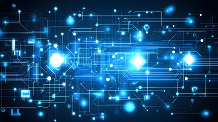 Abstract Futuristic Technology Circuit Board Background