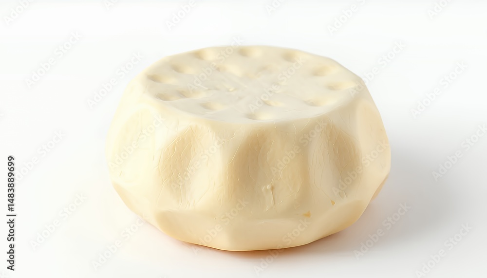 Poster queso de tetilla detailed 3d render isolated on white screen displaying unique shape and creamy text