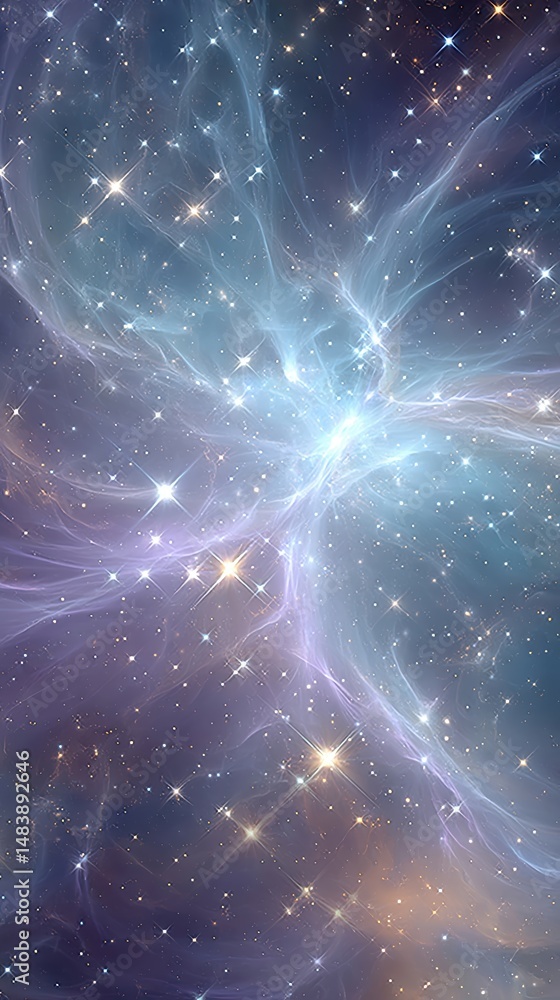 Poster Cosmic Nebula Transforms Into a Neural Network Illustrating the Connection Between Universe and Mind