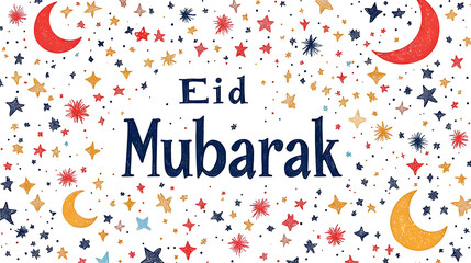 Fototapeta premium Festive Night Sky with Moons and Stars Holiday Greeting Card Design