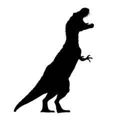 Solid black silhouette of a dinosaur roaring
