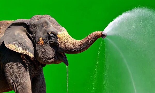 Elephant uses trunk