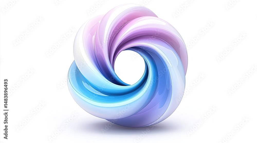 Poster abstract swirling pastel color form design