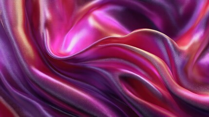 Obraz premium Purple and pink silk fabric flowing in waves 