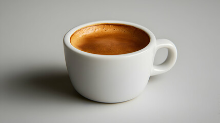 Cafe Solo, Espresso Coffee intense Cafe solo espresso in small cup, deep black coffee, soft neutral background