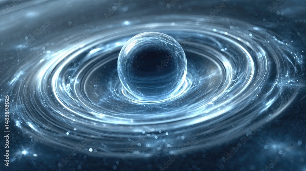 Poster exploring the beauty of the quantum world through a mesmerizing visualization of waves and particles