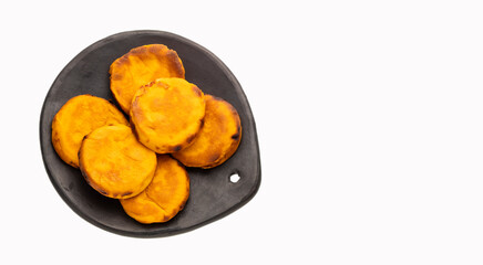 Delicious crispy arepa from the department of Boyaca, Colombia