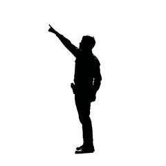 Solid black silhouette of a police officer directing