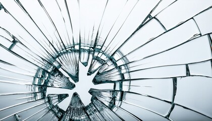 Obraz premium broken glass texture on white background