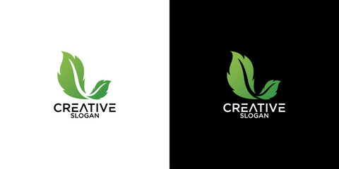 vegan icon vector vegan logo design modern, clean vector logo represents veganism, featuring green leaves or plant imagery to symbolize life and growth	