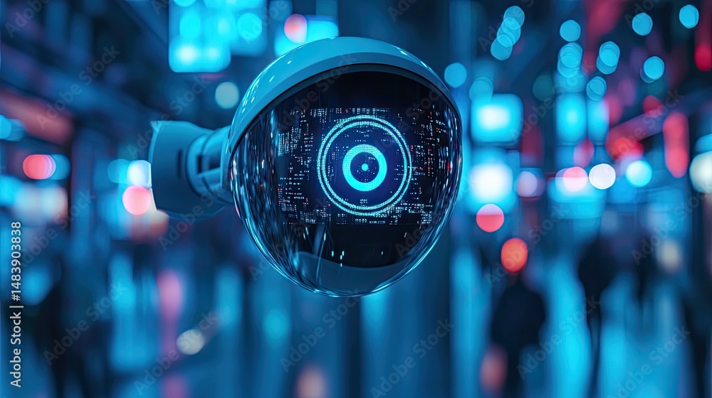 Poster cyber scan concept, digital security technology, high-tech analysis for protection systems