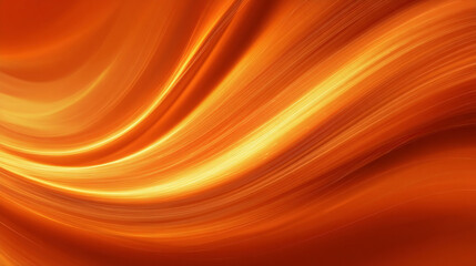 オレンジ色の光が流れるように描かれた抽象的背景