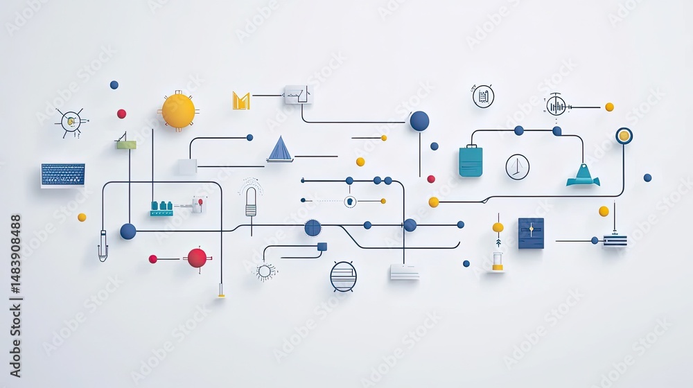 Poster data transformation concept, graphic showing the evolution of data through advanced technology.