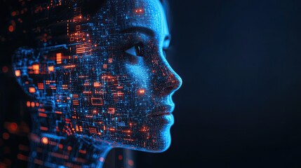 Digital AI Innovation with Future Cyber Security Network and Virtual Communication Concept