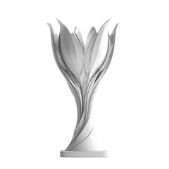 Elegant Silver Trophy with Floral Design for Celebrating Achievements in a Modern Setting on transparent background